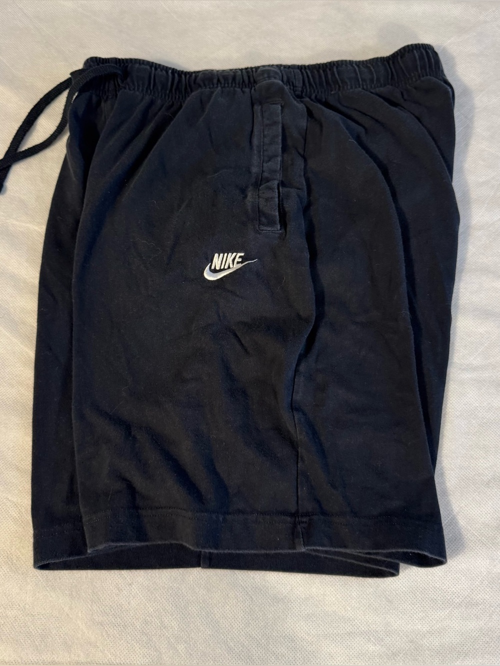 Nike Black Lounge Shorts Men’s Medium Embroidered Swoosh Drawstring Casual